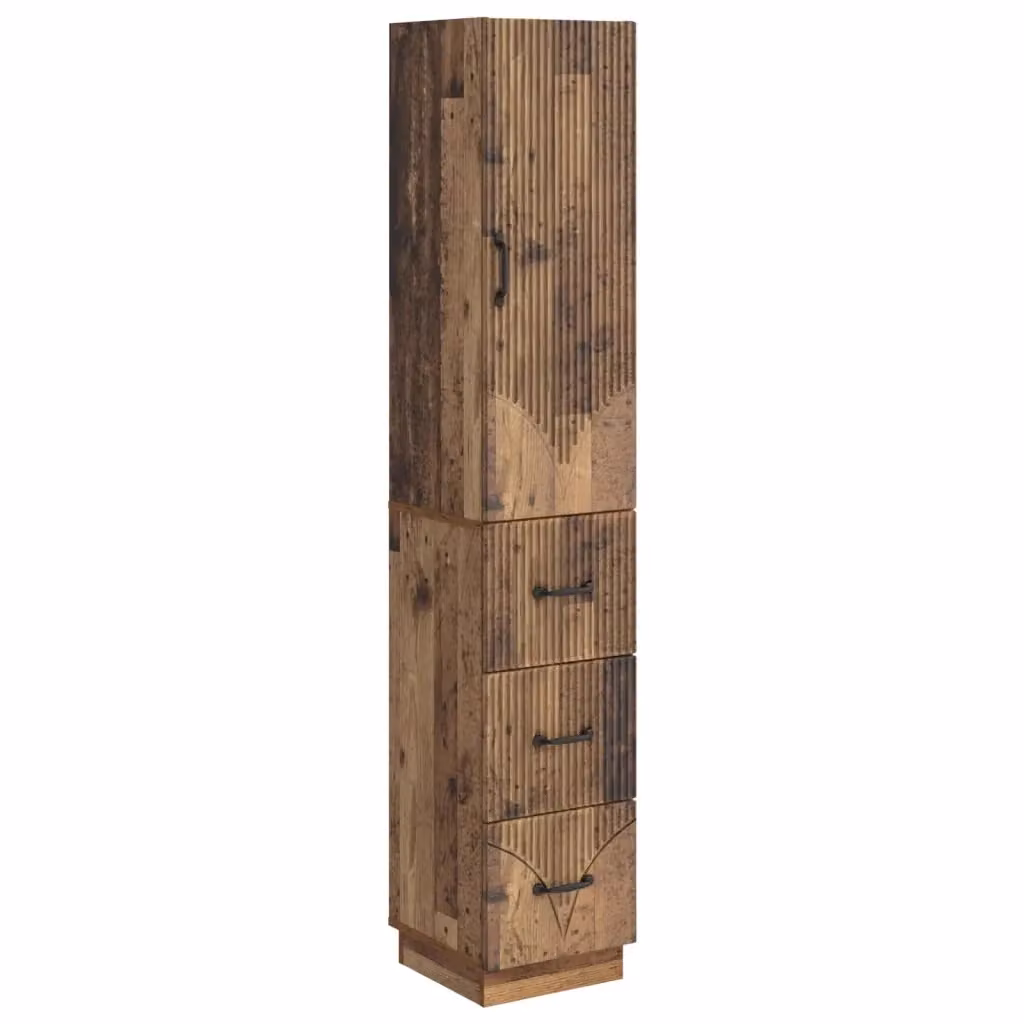 Set di 2 armadi moderni vidaXL in legno e metallo marrone con ante scorrevoli e ripiani interni L/P/H: 33 x 34,5 x 87 cm – 2
