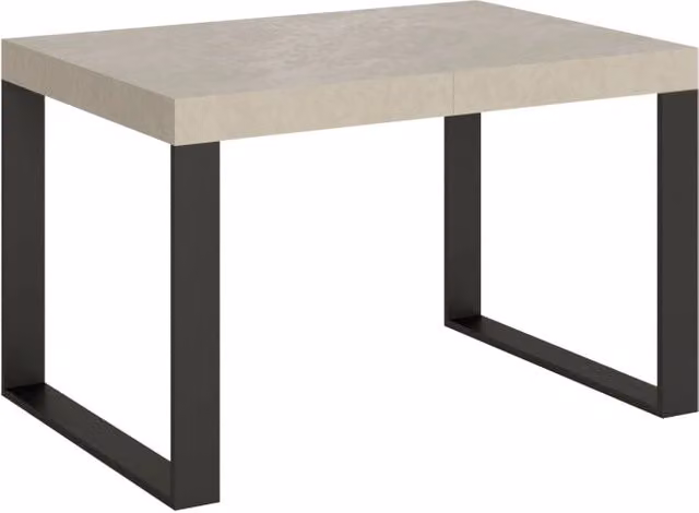 Tavolo allungabile Tekno Bs Com color cashmere con gambe antracite L/P: 140 x 90 cm, estensibile fino a 400 cm