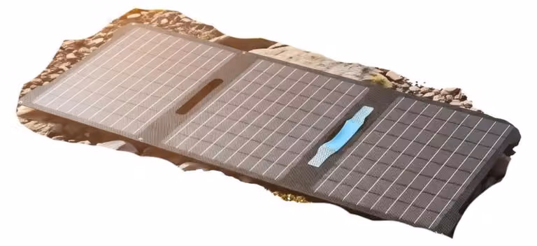 Pannello solare, potenza massima di 45W, tensione a circuito aperto di 21,2V, corrente di cortocircuito di 2,75A, dimensioni da aperto di 30 x 14,5 x 0,1 pollici, realizzato in silicio monocristallino