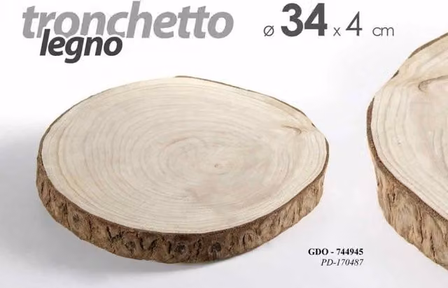 20x Tronco tronchetto in legno vassoio decorazione cm 34