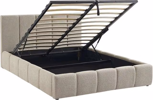 Struttura letto con contenitore e testiera 140cmx190cm, imbottita