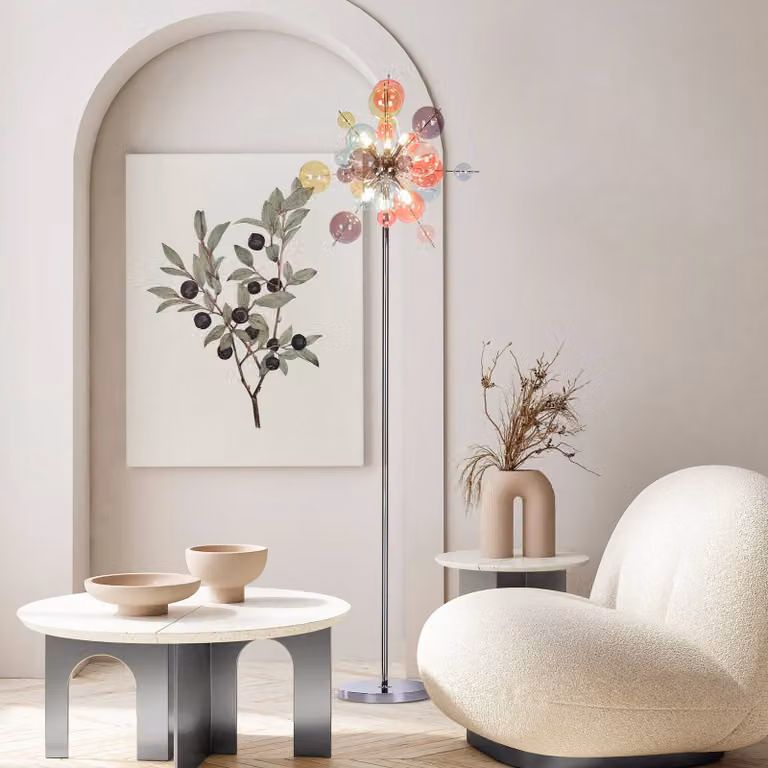 Näve Lampada da terra Explosion, Multicolore, Soggiorno / Sala da pranzo, Vetro, Lampada da terra