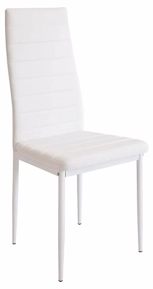 Sedie da pranzo/sedie da cucina - Set da 2 - Ecopelle, struttura in metallo, imbottite, senza braccioli, stile moderno - Bianco