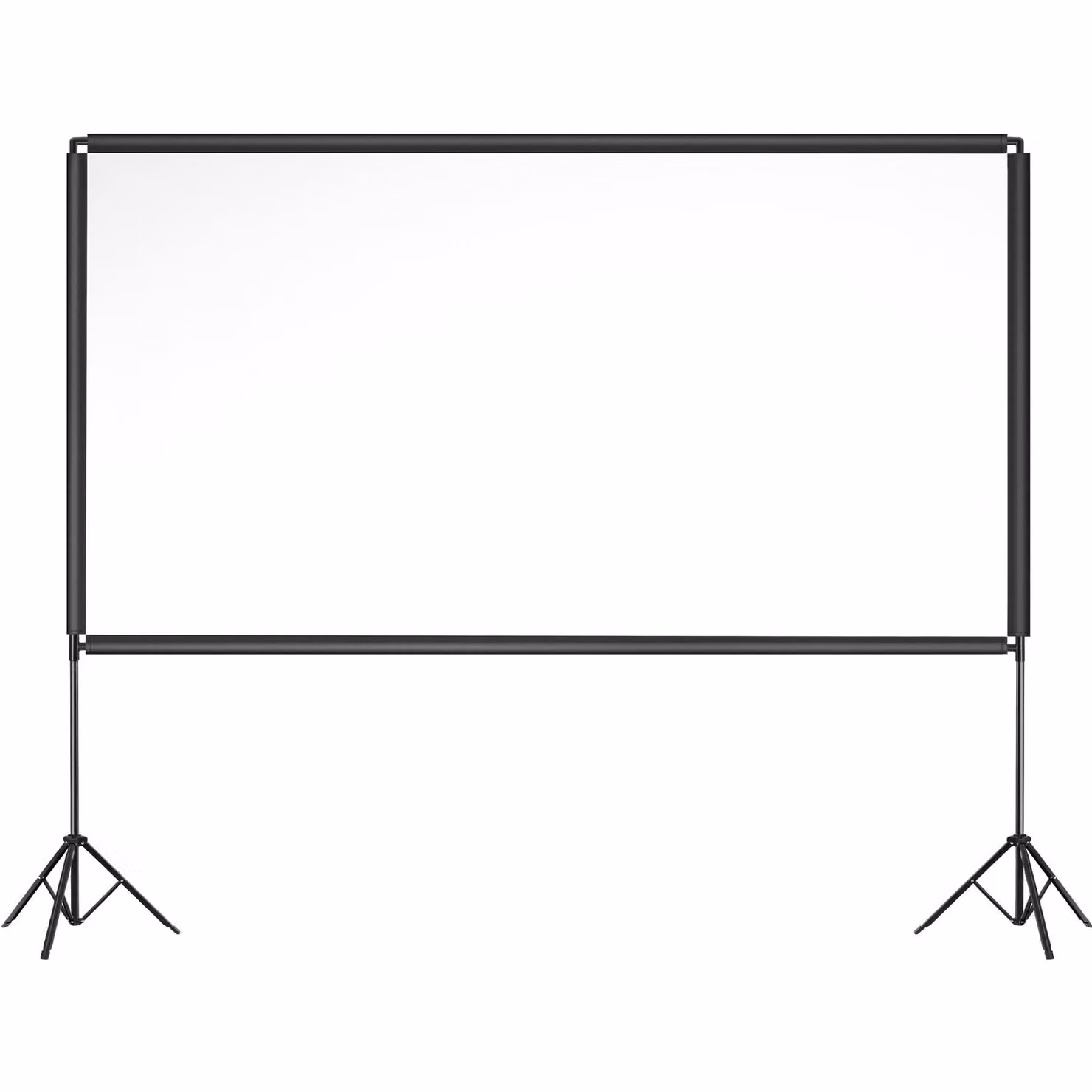 Schermo per proiettore Cinema TecTake GmbH con treppiede pieghevole, formato 16:9, compatibile 4K e HD, colore bianco – 2