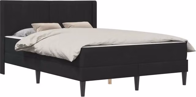 Letto matrimoniale | Letto per adulti | Struttura letto con materasso Nero 120 x 190 cm Velluto
