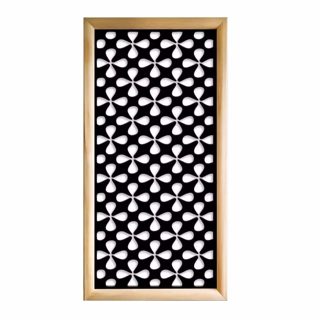 Moduli Decorativi QUADRIFOGLIO Signorbit in Legno e PVC, Colore Nero, L 73 cm x H 148 cm – 2