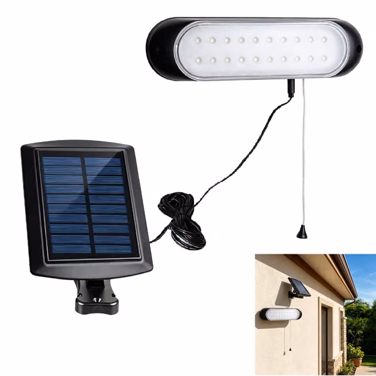 Lampada a sospensione solare - 20 LED - Potenza: 1 Watt - Dimensioni: 15x7x24,5 cm - Colore: Nero - Adatta per interni ed esterni