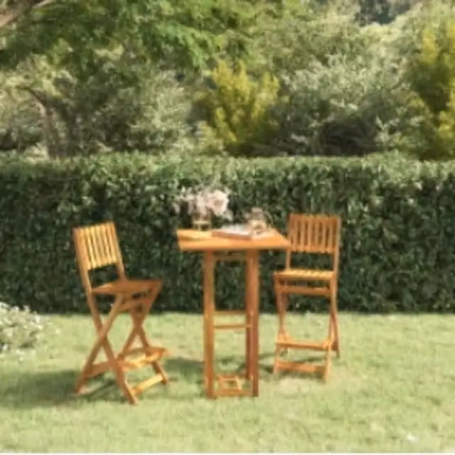 Tavolo da Bistrot Quadrato vidaXL in Legno di Acacia Marrone L: 75 cm, P: 75 cm, H: 110 cm