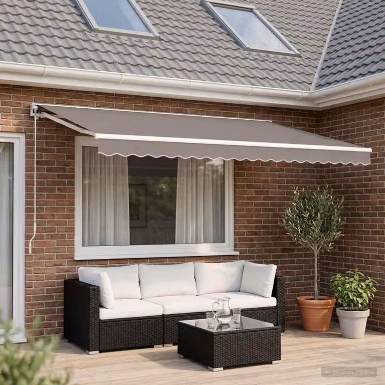 Maison Exclusive - Sostituzione del volant per tenda da sole, colore grigio chiaro, in poliestere, per tende da sole da 6 metri