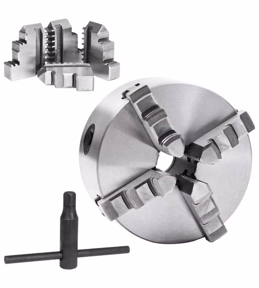 Mandrino per Tornio a 4 Griffe Autocentrante 125 mm in Acciaio