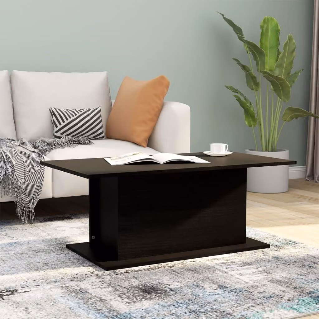 Tavolino The Living Store nero 102x55,5x40 cm in materiale ligneo