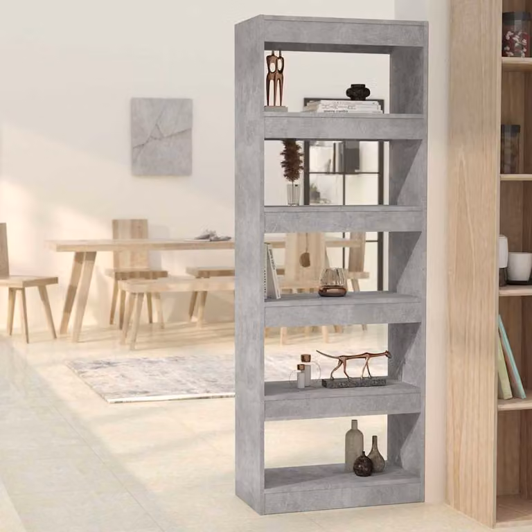 Libreria/Divisorio vidaXL Grigio Cemento in MDF, L 60 cm x P 30 cm x H 166 cm