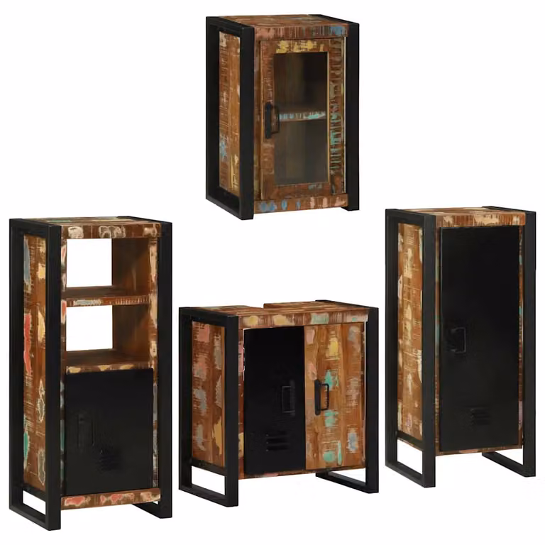 Set di mobili per il bagno vidaXL in legno e metallo multicolore L/P/H: 55 x 35 x 60 cm
