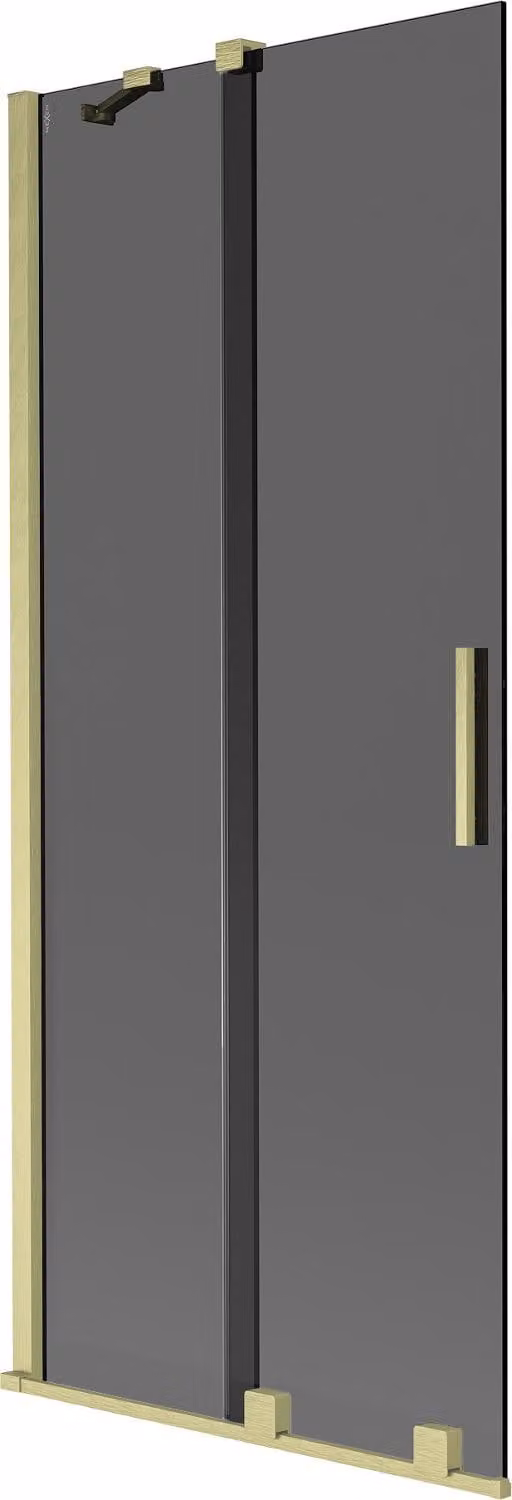 Mexen Velar paravento da bagno a 2 ante scorrevoli 80 x 150 cm, grafite, oro - 896-080-000-41-50