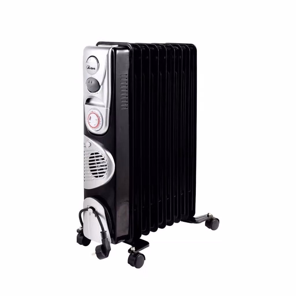 Radiatore elettrico a olio Ardes AR4R09BTTE Turbo Time da 2400 W con timer 24h e termostato regolabile, Nero Argento – 2