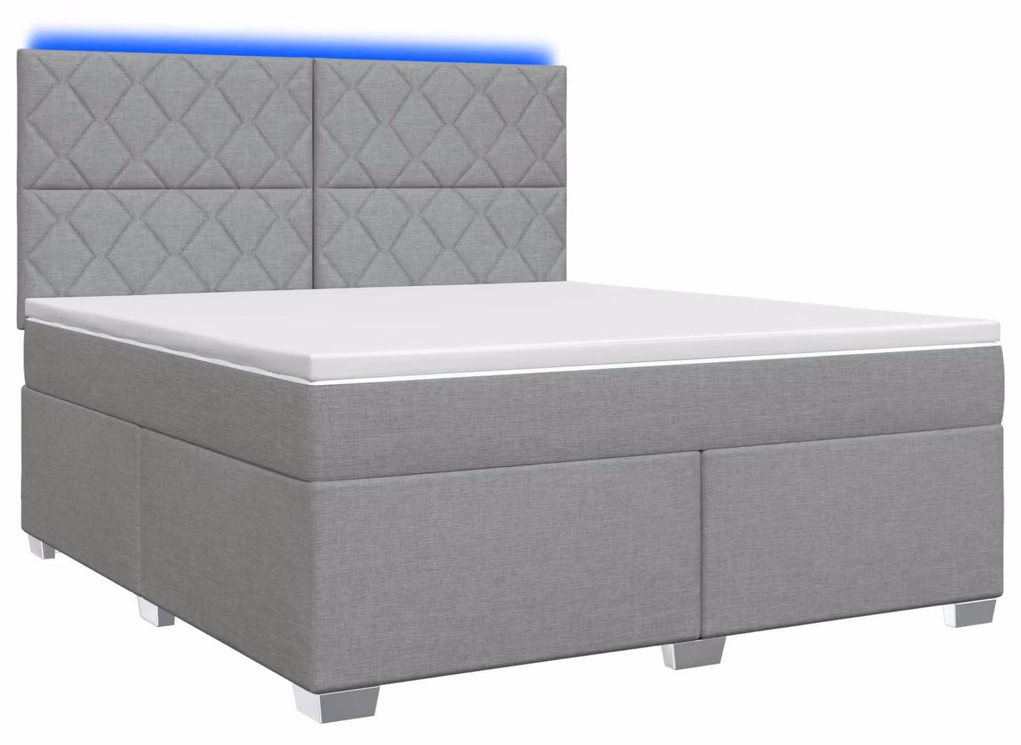 Letto a molle con materasso grigio chiaro 140 x 190 cm in tessuto