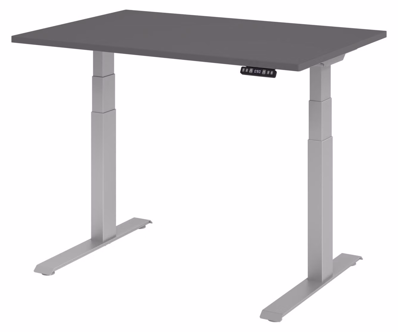 Scrivania regolabile in altezza XDKB | 2 motori | 120 - 180 cm | elettrica, dimensioni piano:120 x 80 cm, colore piano:grafite, colore struttura:argento