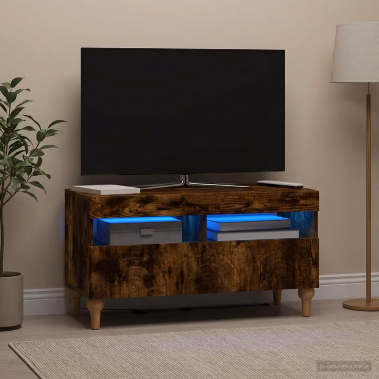 Mobile TV LED vidaXL ALKMAAR in Rovere Fumo, L 81 cm x P 35 cm x H 43 cm