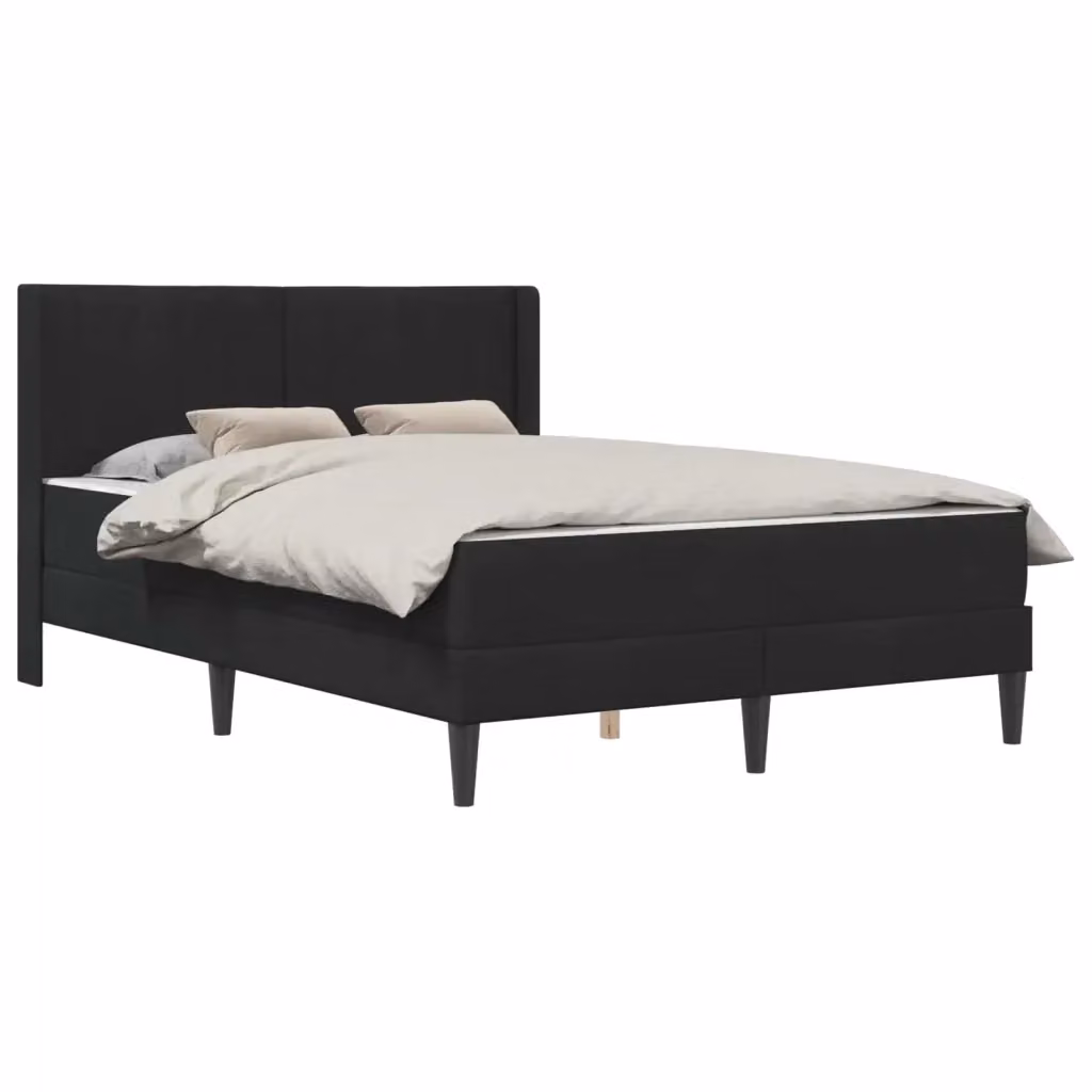 Letto matrimoniale moderno vidaXL in velluto nero con materasso L/P/H: 120 x 200 x 25 cm – 2