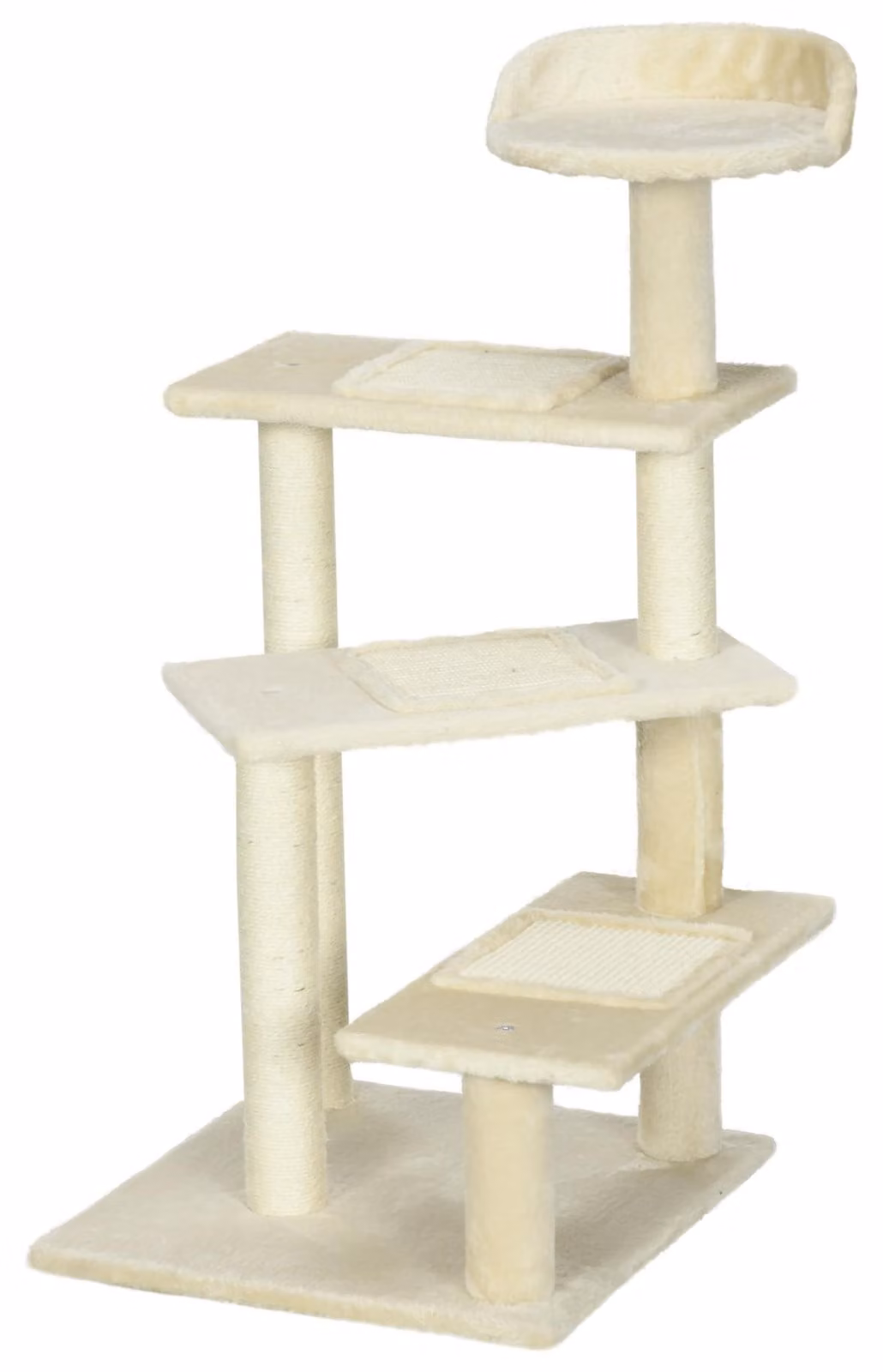 PawHut Tiragraffi per gatti con colonne in sisal, beige