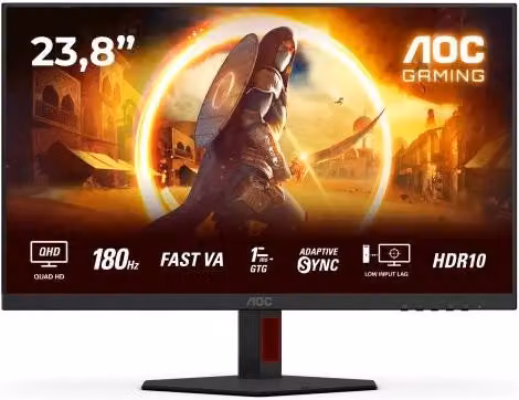 Monitor PC AOC G4 Q24G4RE da 23.8 pollici Quad HD 2560 x 1440 IPS 180 Hz Nero e Rosso