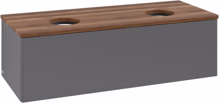 V&B Mobiletto senza struttura frontale, con illuminazione Antao 120x36x50cm, WBP w. wal, Anthrac. m Lac