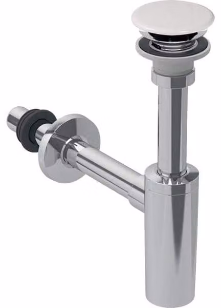 Ecoulement de lavabo Geberit pour Geberit ONE, siphon, cache-valve et manchette, sortie horizontale, 151.019.01.1, 151.019.01.1