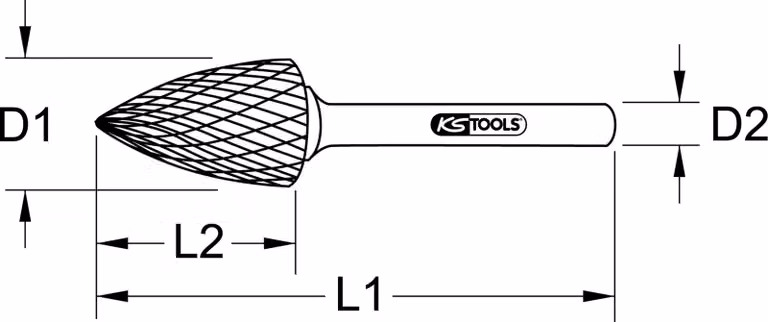 KS Tools Fresa in metallo duro forma G, 3 mm, 515.3251