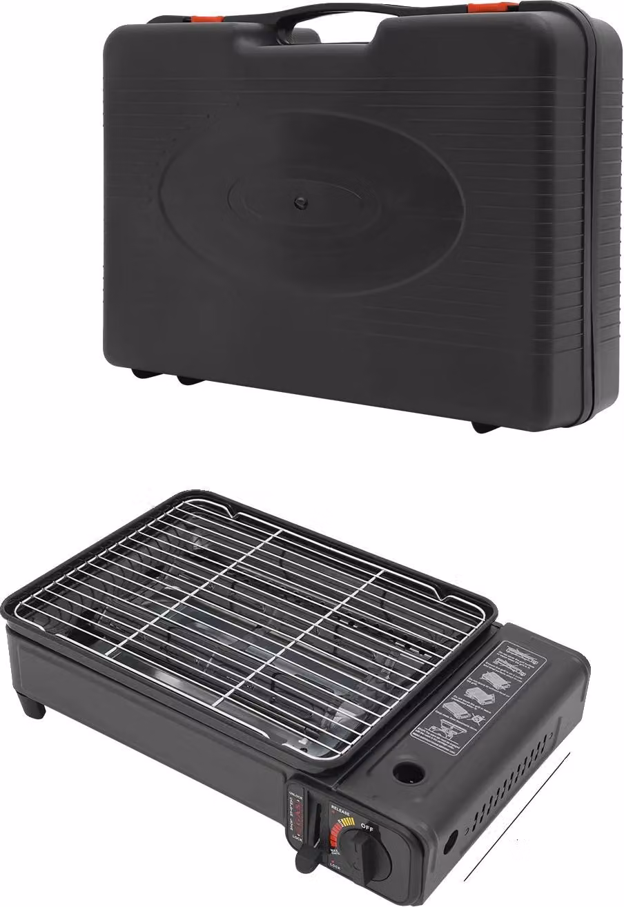 Griglia a gas portatile, design leggero, prestazioni di cottura efficienti, colore nero