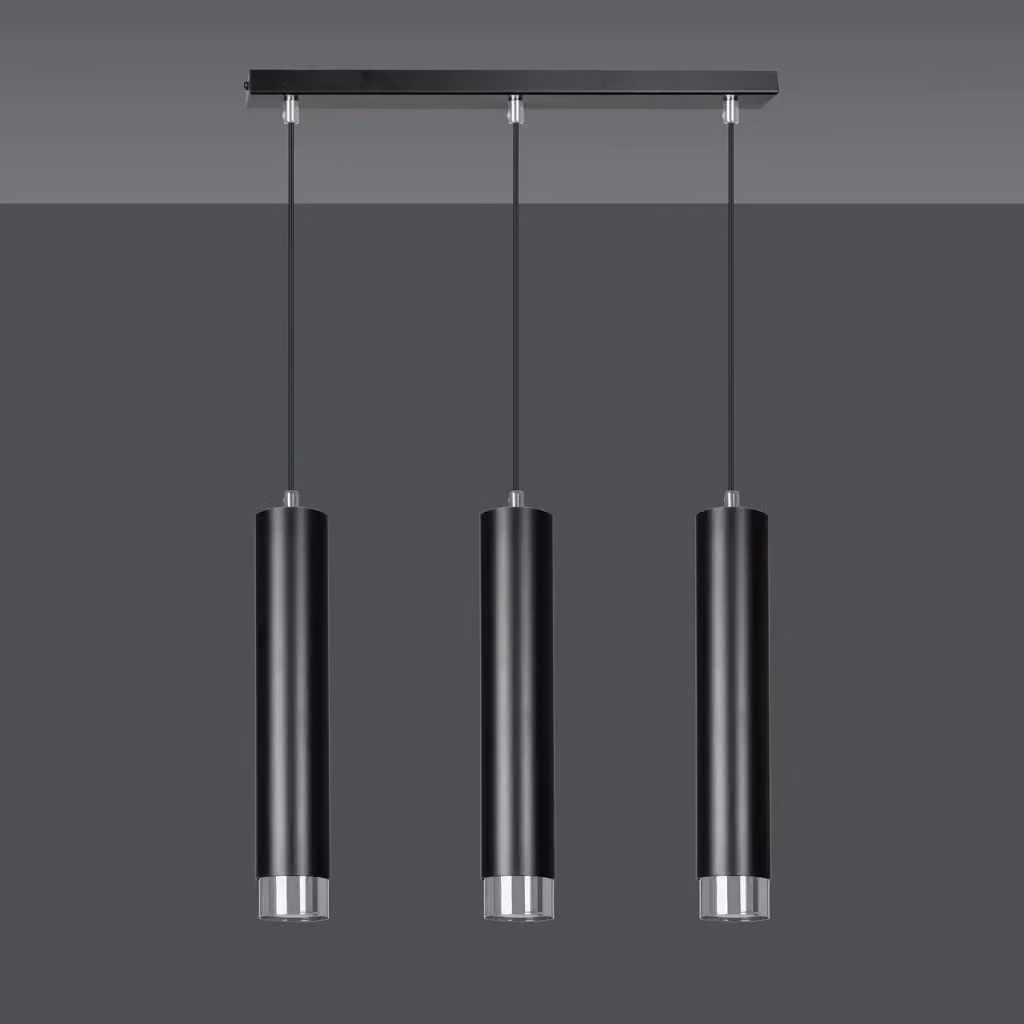 Lampadario a soffitto Wagner Luceart-Classic con 3 luci in acciaio nero e cromo – 2