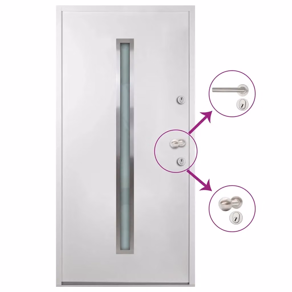 Porta Ingresso Moderna VIDAXL in Alluminio e Vetro Bianca L: 110 cm, H: 207,5 cm – 2