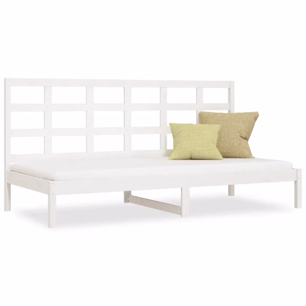 Dormeuse in legno massello di pino bianca VIDAXL L/P/H: 200 x 80 x 35 cm – 2