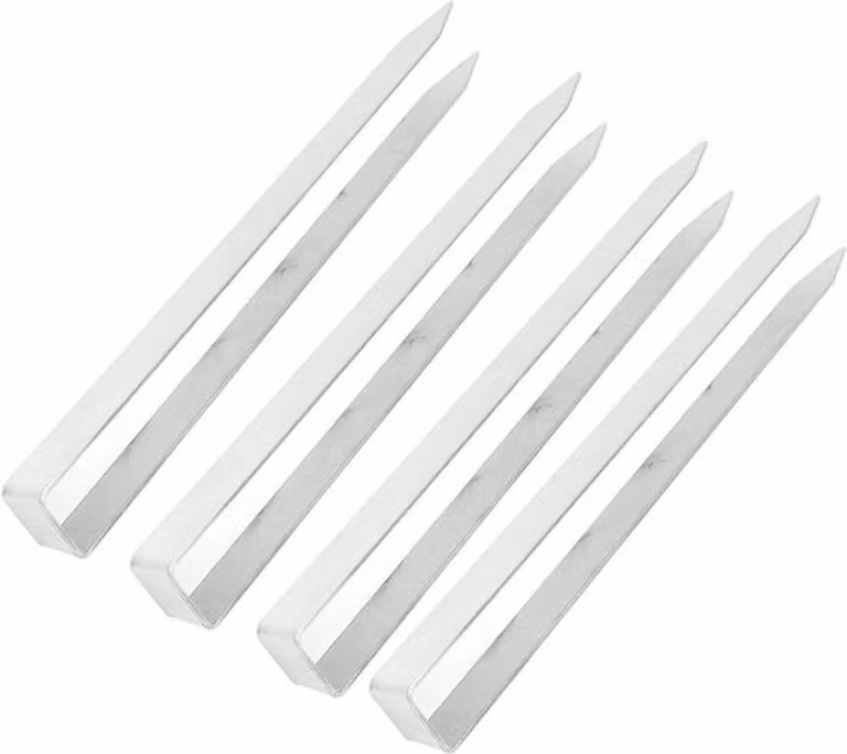 Set di 4 pali a forma di U in acciaio inossidabile, robusti picchetti da terra per coperture da giardino, supporti per piante e recinzioni, dimensioni 11.82 x 1.14 x 0.83 pollici