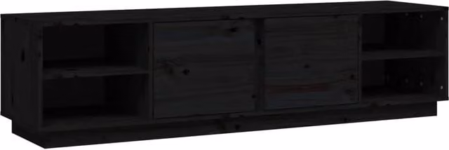 Mobile TV | Armadietto TV | Mobile Porta TV Nero 156x40x40 cm in Legno Massello di Pino