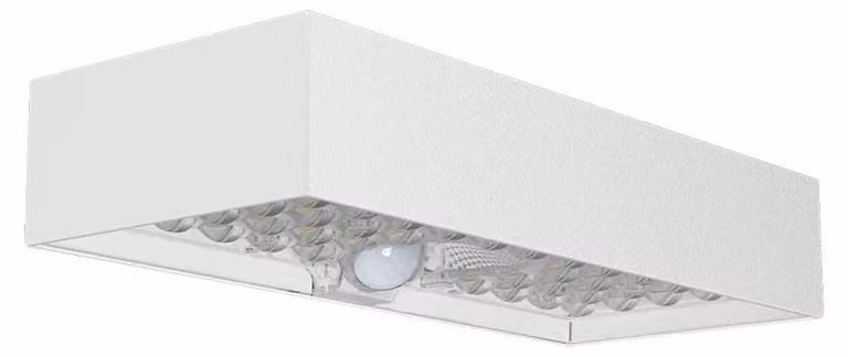 Lampada solare da 6W, luce bianca neutra, forma rettangolare, da montare a soffitto o a parete