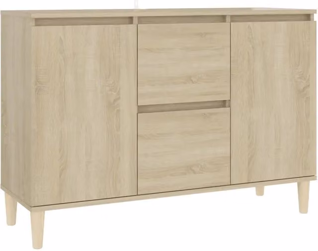 Credenza Buffet Armadio da Cucina in Legno Multistrato Rovere Sonoma, Colore Beige e Marrone, L 101 cm x P 35 cm x H 70 cm