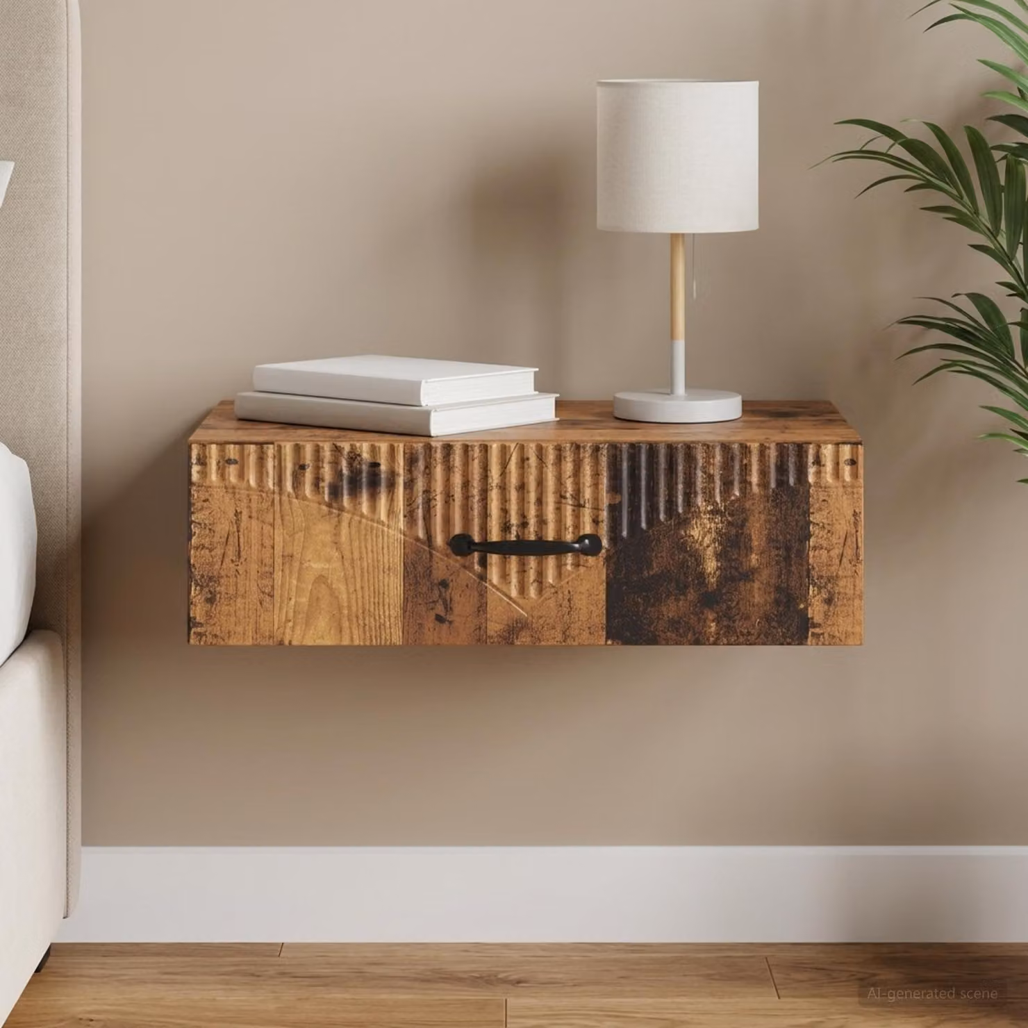 vidaXL Tavolino da Parete Laterale Moderno in Legno Marrone L 59 cm, P 34,5 cm, H 17 cm