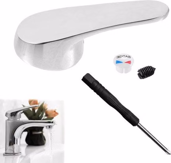 Rubinetteria per cucina e bagno - Maniglie in tonalità calde e fredde - Maniglie per cucina e bagno (argento) - Rubinetteria per doccia e cucina