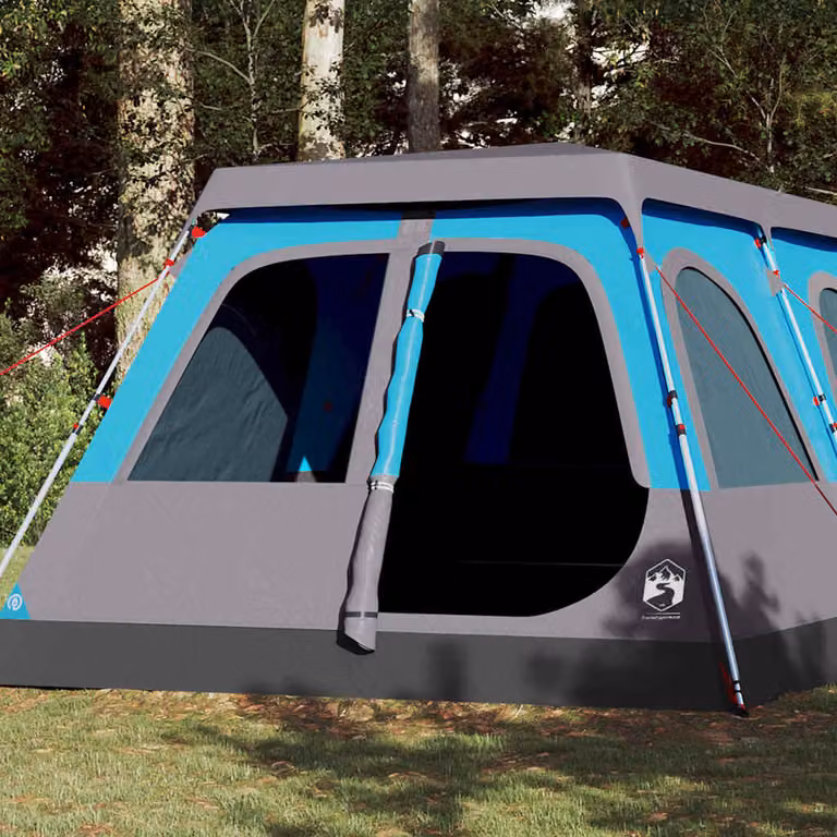 vidaXL Tenda Familiare a Cupola per 10 Persone Blu a Rilascio Rapido