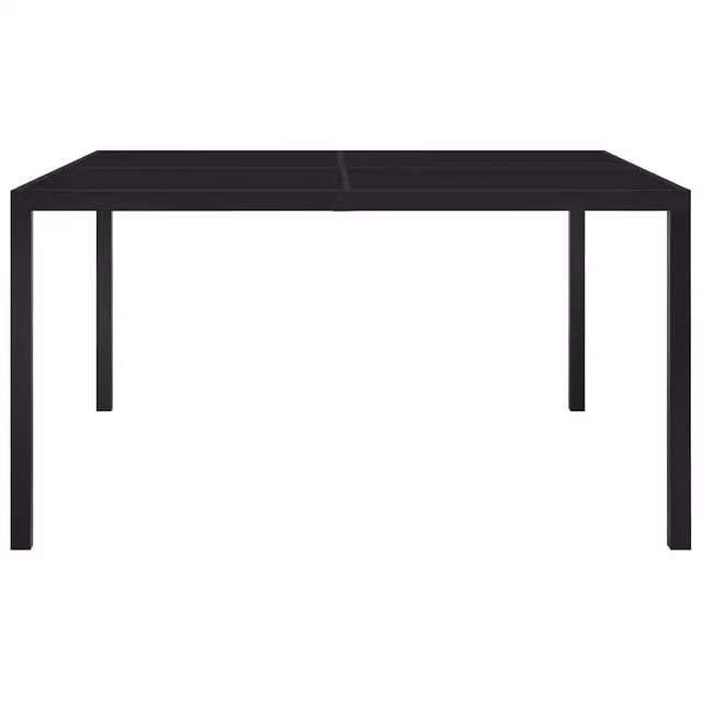 Tavolo da giardino quadrato in acciaio nero e vetro L/P/H: 130 x 130 x 72 cm