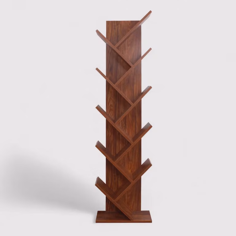 Crespino - Libreria a scaffali color noce in stile moderno