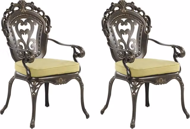 Set di 2 sedie da giardino vintage BELIANI in alluminio marrone con cuscini inclusi