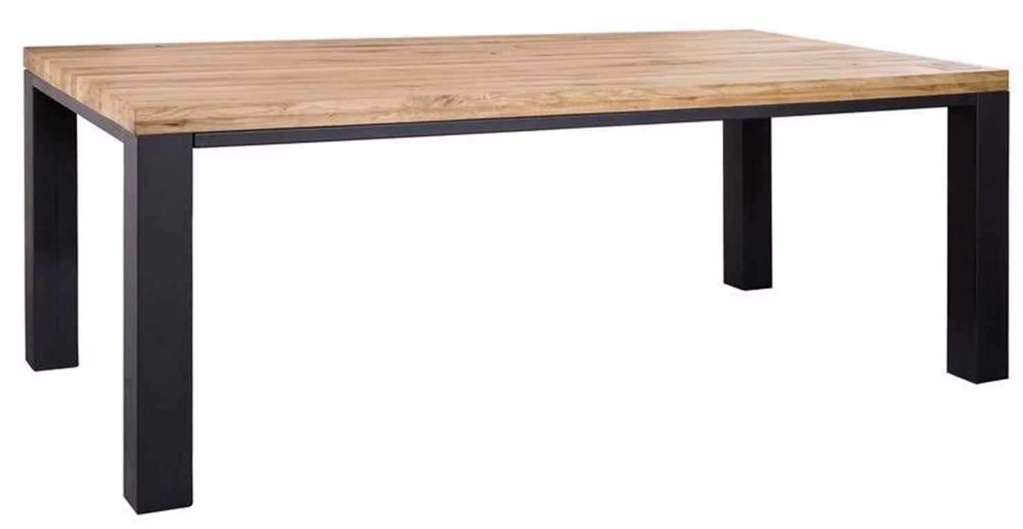 MASSIVMOEBEL24 | tavolo da pranzo in legno di Quercia Selvatica 200x100x76 quercia naturale oliato VILLANDERS #119