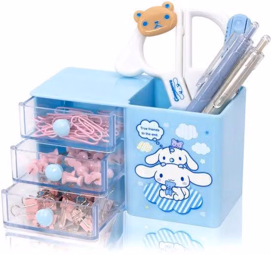 Piccolo organizer da scrivania con portapenne e porta-pennelli da trucco
