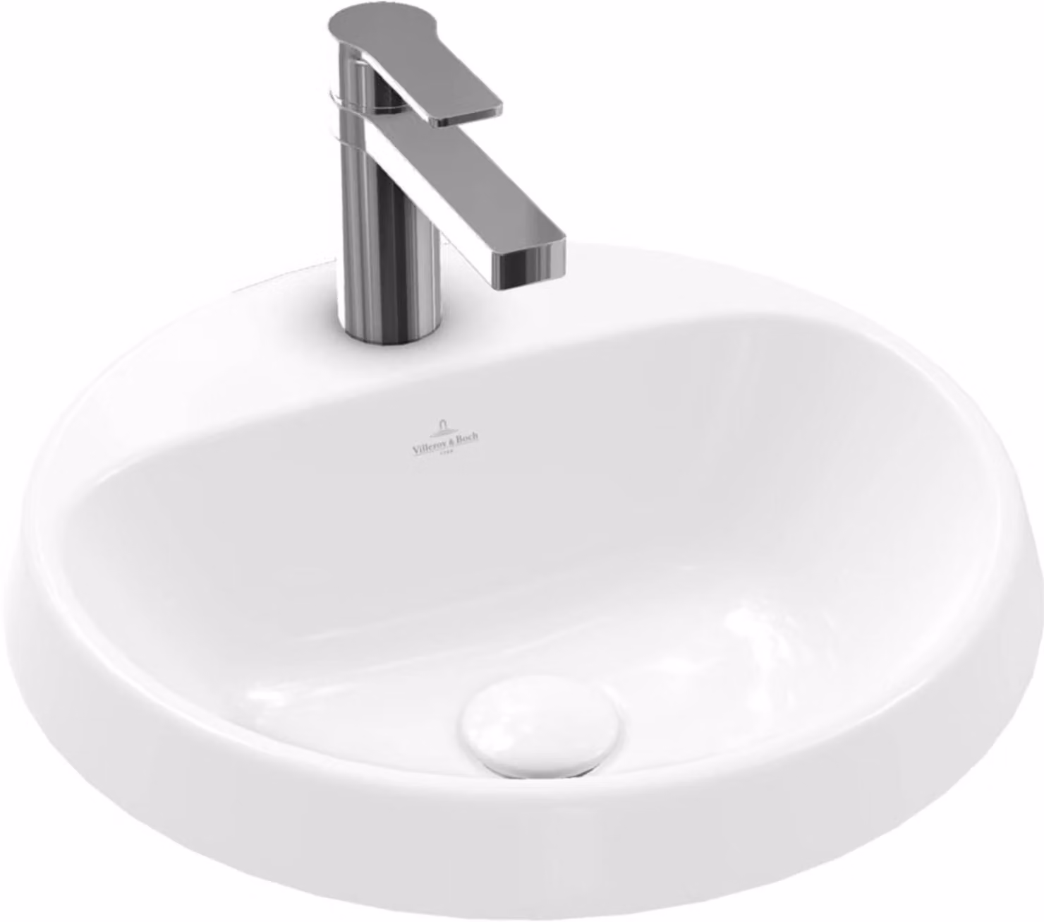Villeroy & Boch Architectura - Lavabo da incasso, 450x450 mm, senza sfioratore, foro per miscelatore, CeramicPlus, bianco alpino 5A6546R1