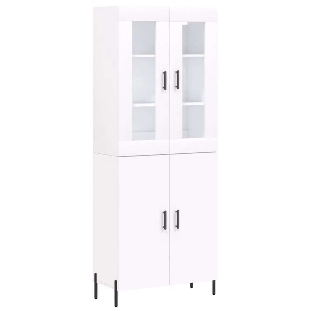 Credenza Bianca 69,5x34x180 cm in Legno Multistrato