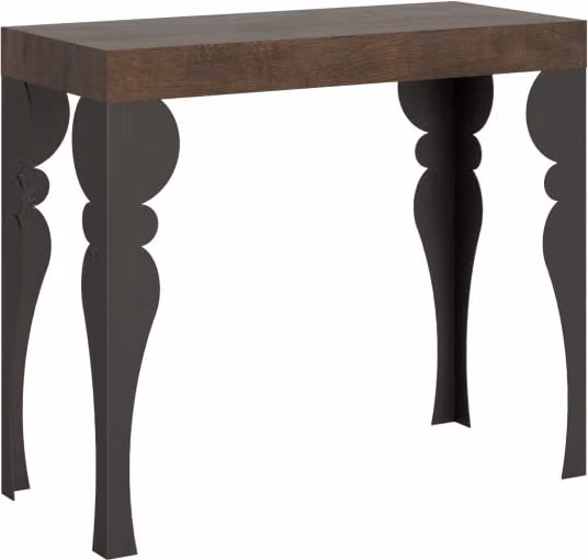 Consolle allungabile 90x40/196 cm Paxor Small Noce telaio Antracite