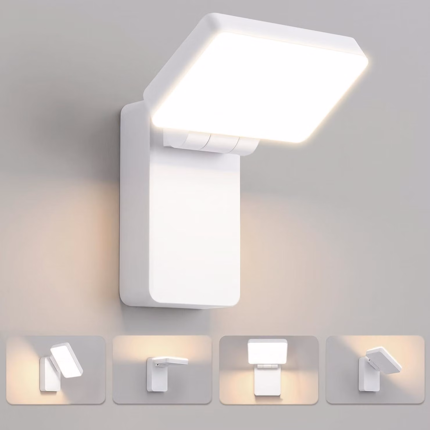 Lampada a LED da parete, 40 W, 3000 K, grado di protezione IP65, pieghevole e girevole, per uso esterno
