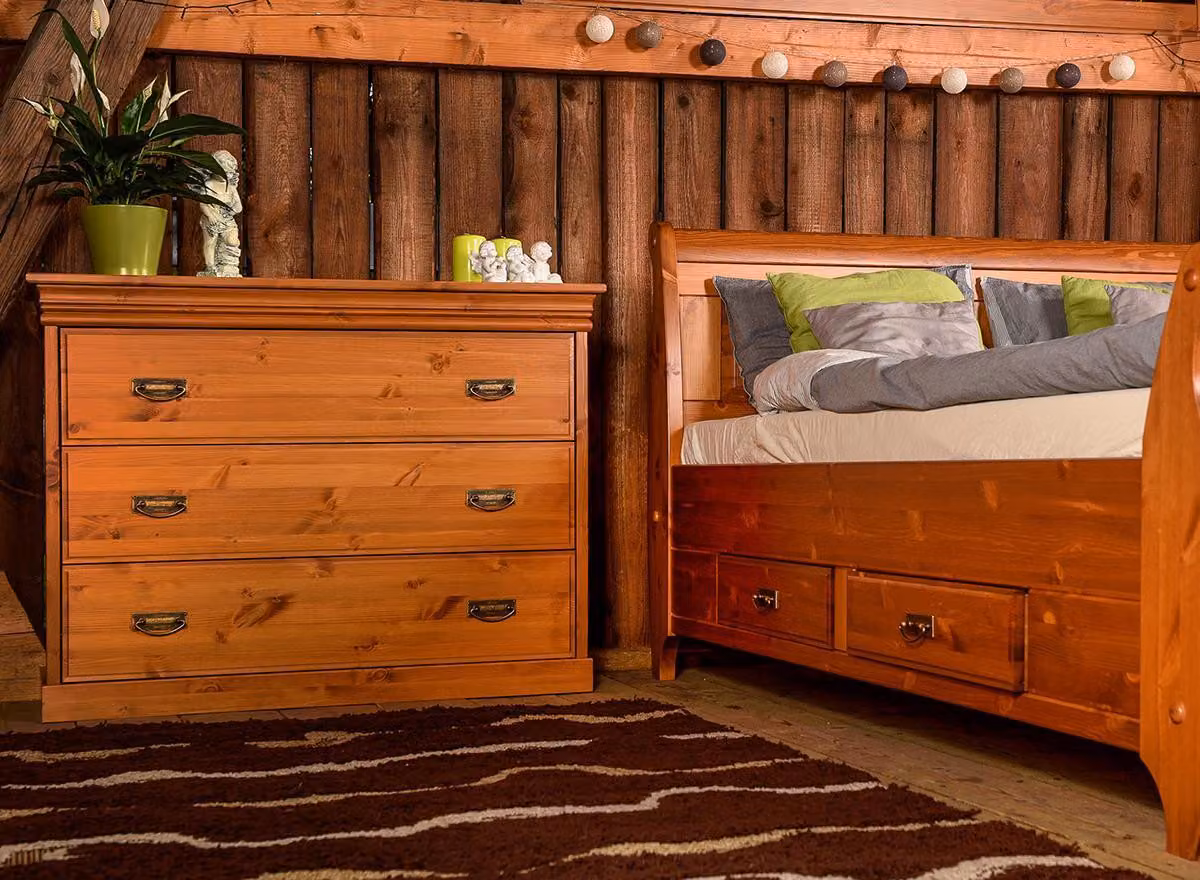 Kommode mit 3 Schubladen Sideboard Anrichte holz Schrank Kommoden Braun