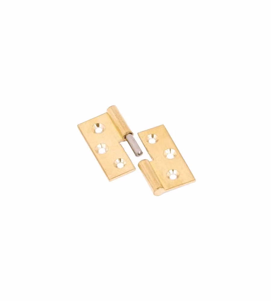 Cerniere Piane Lisce Ottone Lucida Mm.40X40 Sinistra